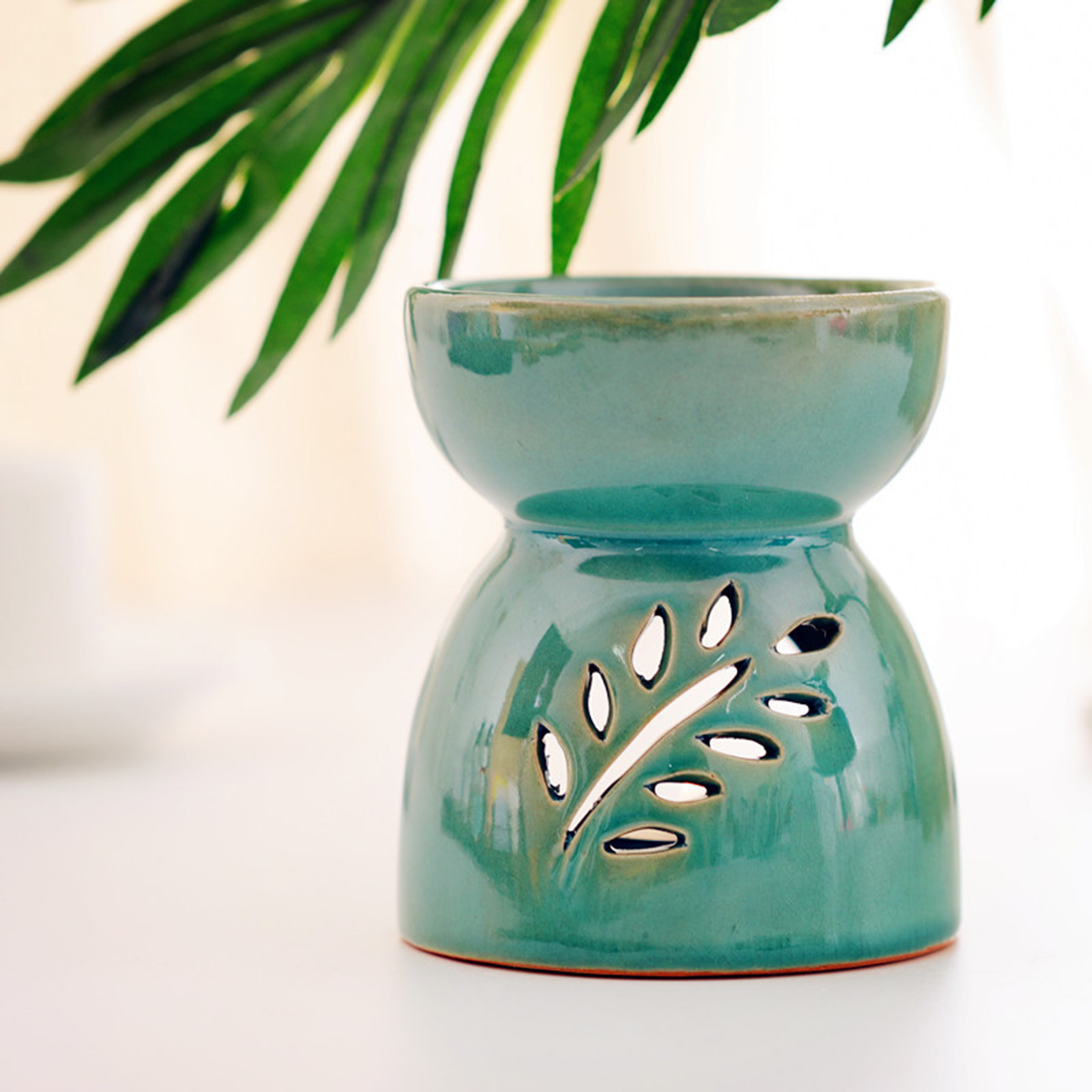 Home Fragrance Oil Burner - Porte-bougie chauffe-plat en céramique pour Eva