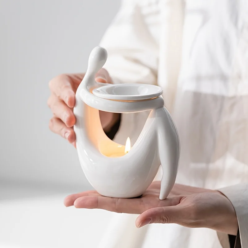 Home Fragrance Oil Burner - Brûleur d'encens en céramique en forme