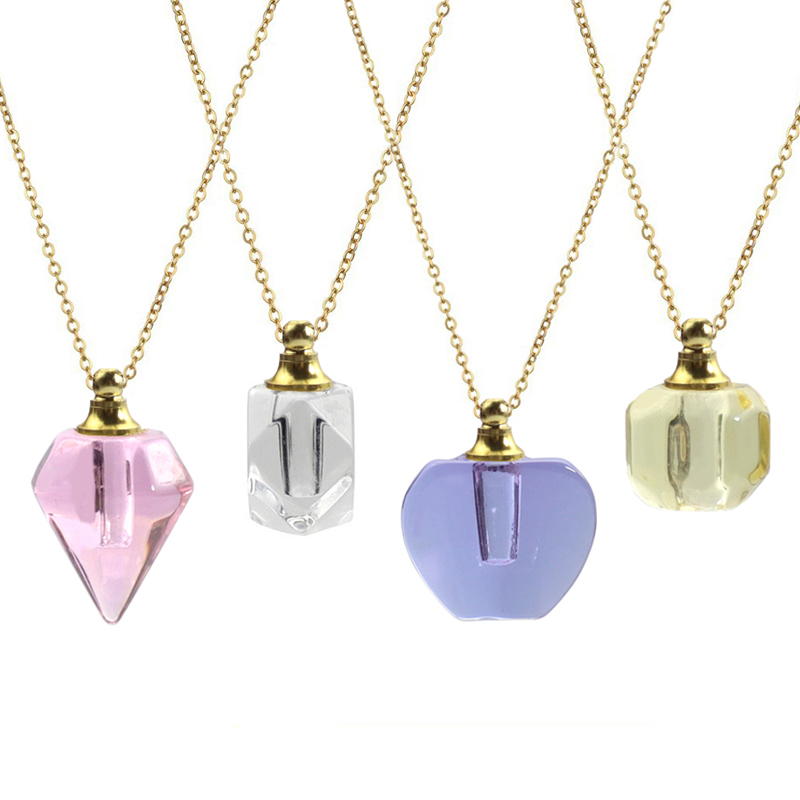 Home Fragrance Jar - Collier flacon en cristal, bouteille de