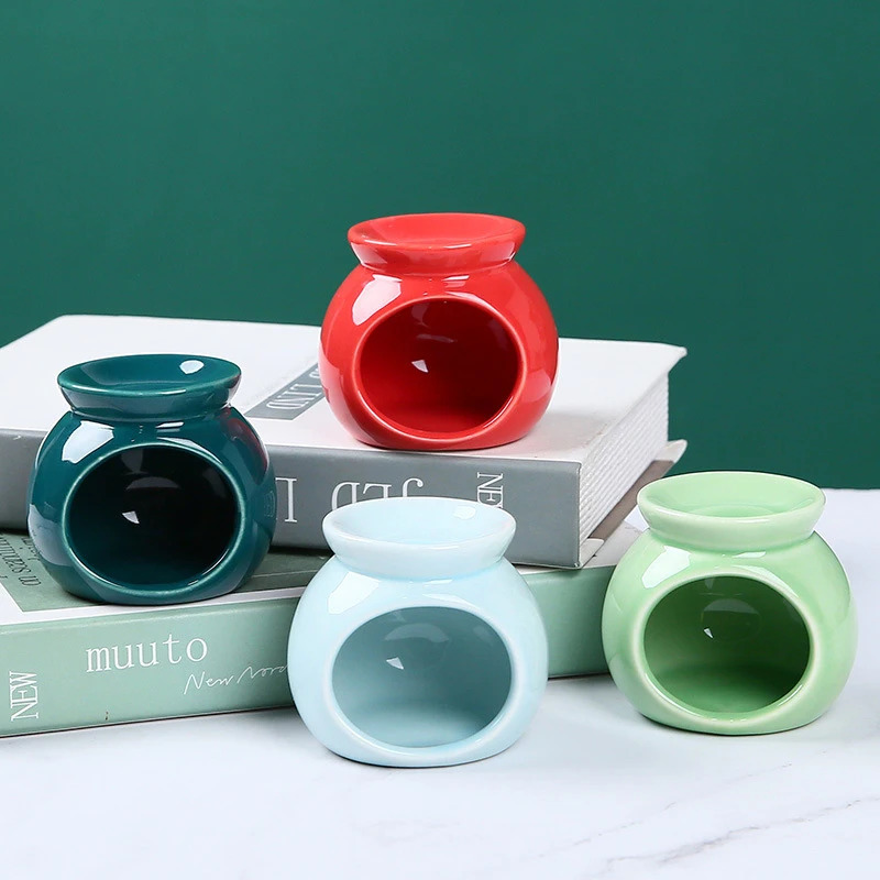 Home Fragrance Oil Burner - Brûleur d'arômes en porcelaine, mini porte-bougie,