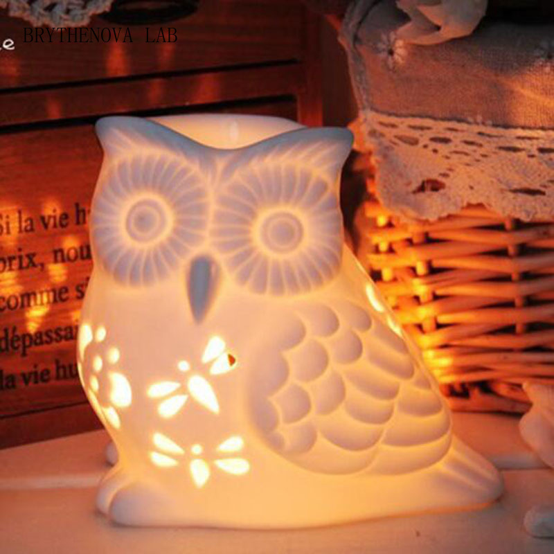 Home Fragrance Oil Burner - Brûleur d'aromathérapie en porcelaine creuse en