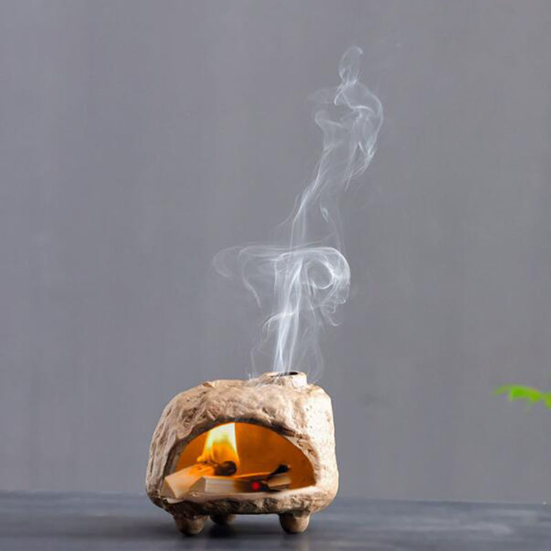 Home Fragrance Oil Burner - Brûleur d'huile essentielle de poterie grossière